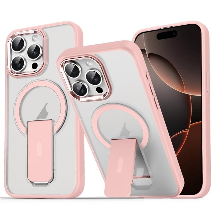 ase Magnetic Stand [Compatible with iPhone 13 Pro Max][Military Drop Protection] Shockproof Invisible Kickstand Matte For Case Men Women (Pink)
