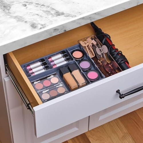 2-Tier Expandable Foldable Drawer Organizer with Adjustable Compartments for Cosmetics, Jewelry, Office Supplies, and Kitchen Accessories Caddy