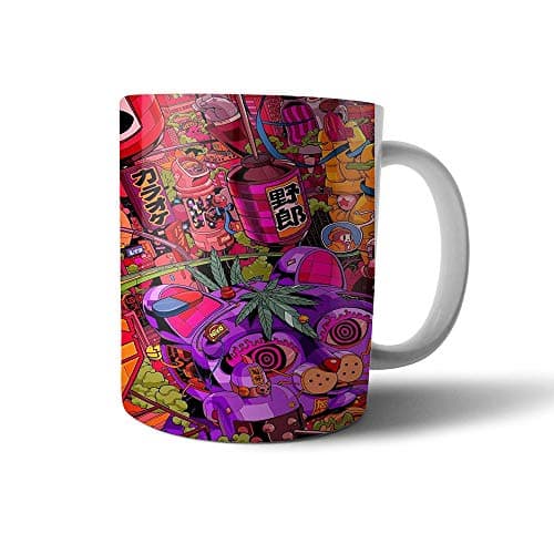 Cat and Chinese Decorations Printed Ceramic Mug - Multi Color Drinking cup