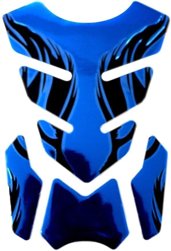 AGA Motorcycle Fuel Tank Protector Sticker 3D Racing Style Scratch Resistant Sticker 4pcs - Blue * Black Sticker decal