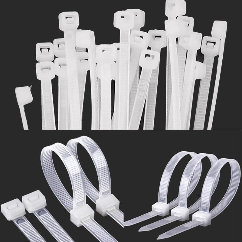 Cable Tie Heavy Duty, Self-Locking Nylon Wire Ties Suitable for Outdoor and Indoor Use (100 Ties,White, 37cm, 7.6mm Wide) - by KaberTrade