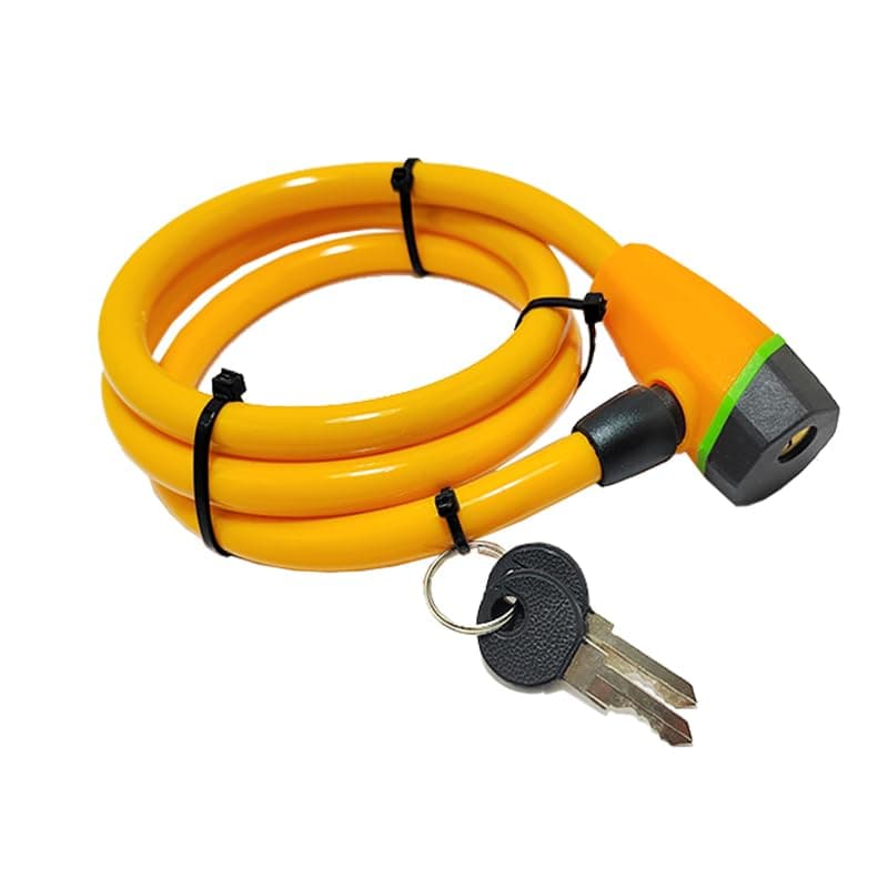 KaberTrade KaberTrade Universal Bike Lock Stainless Steel Cable Anti-Theft Bicycle Lock for Motorcycles Off-Road Bike Security (Yellow, Length 120cm, Code:9495)