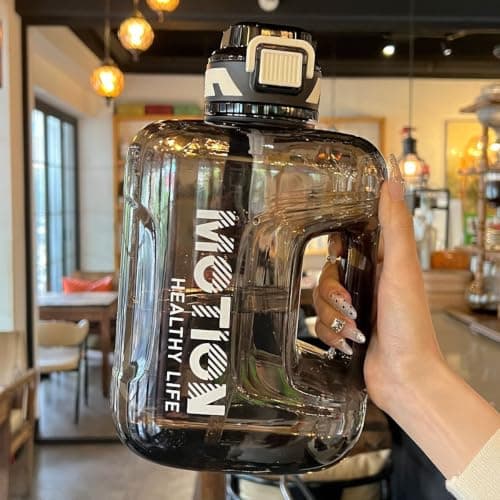 Generic Water bottle with a silicone straw, Shatter-resistant, food-safe acrylic, Airtight lid, Handle for easy carrying, Available in three colors, High-quality imported product; 1200 ml, .sew