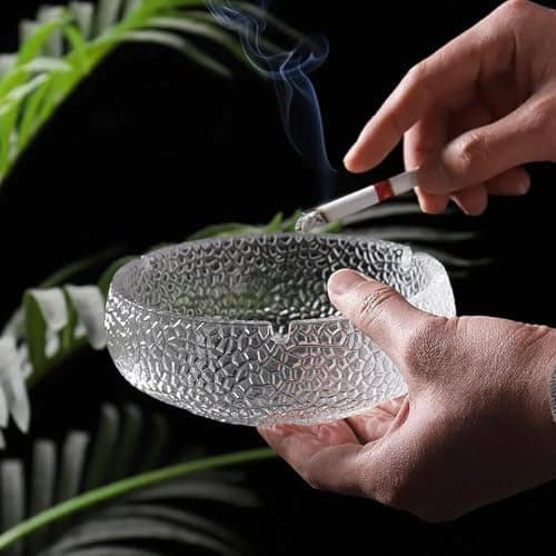 Generic Ashtray, Clear white glass ashtray, Easy to clean, High-quality imported product, .ar