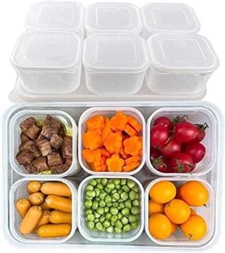 7-in-1 Transparent Fridge Storage Container 3200ml with 6 Inner Containers
