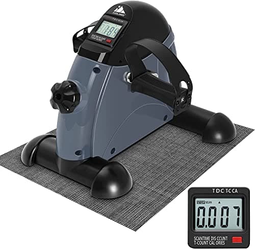 EVOLAND Mini Exercise Bike, Portable Static Pedal, Lightweight and Easy to Store, LCD Display, Adjustable Resistance, Exercise Device for Legs and Arms