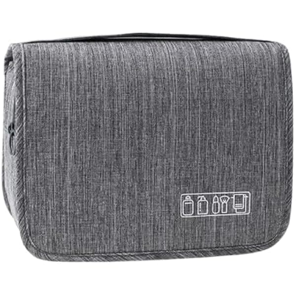 Hanging Makeup Organizer Bag with 10 Internal Pockets and Hook for Travel Cosmetic case