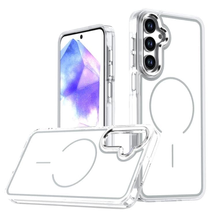 A Prem Phone (Samsung A57) Case With Adistinctive Design, Flexible Matte Back A Silicone Frame, And Shock-Resistant Edges. (White) Cellular phone case