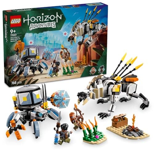 LEGO Horizon Adventures Aloy & Varl vs. Shell-Walker & Sawtooth 77037 | Building Toy, Machine Monsters & Minifigures, Play Set, Creative Gift for 9+ Year Old Boys & Girls, 768 Pieces Toy building block