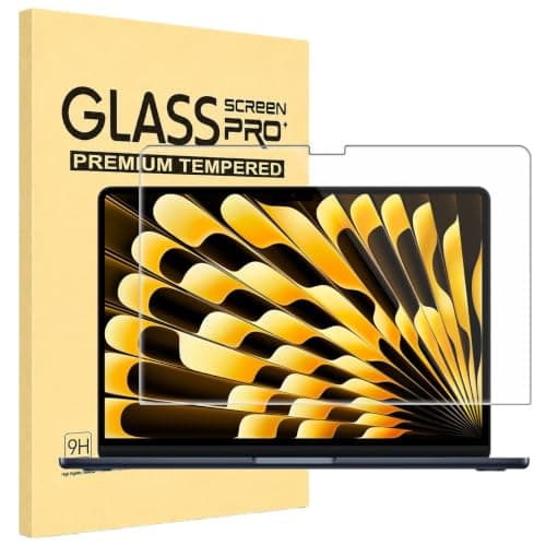 Tempered Glass Screen Protector for Newest MacBook Air 15.3" with M3 M2 Chip & Touch ID ( A3114 A2941) Screen Protector for 2024 2023 MacBook Air 15 Inch Laptop Protective Accessories [9H Hardness]