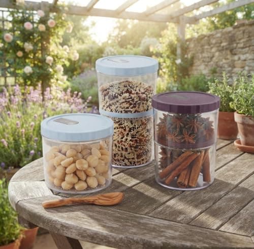 Acrylic Expandable Storage Jar 700ml-1400ml Air Pressure Lid Kitchen Container Food storage container
