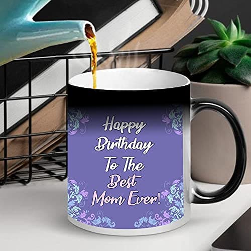 FUNKY STORE Ceramic, Magic Coffee Mug of 11oz As Mothers-Day Gifts from Daughter, Happy Birthday Mom Printed (Multicolour) Drinking cup