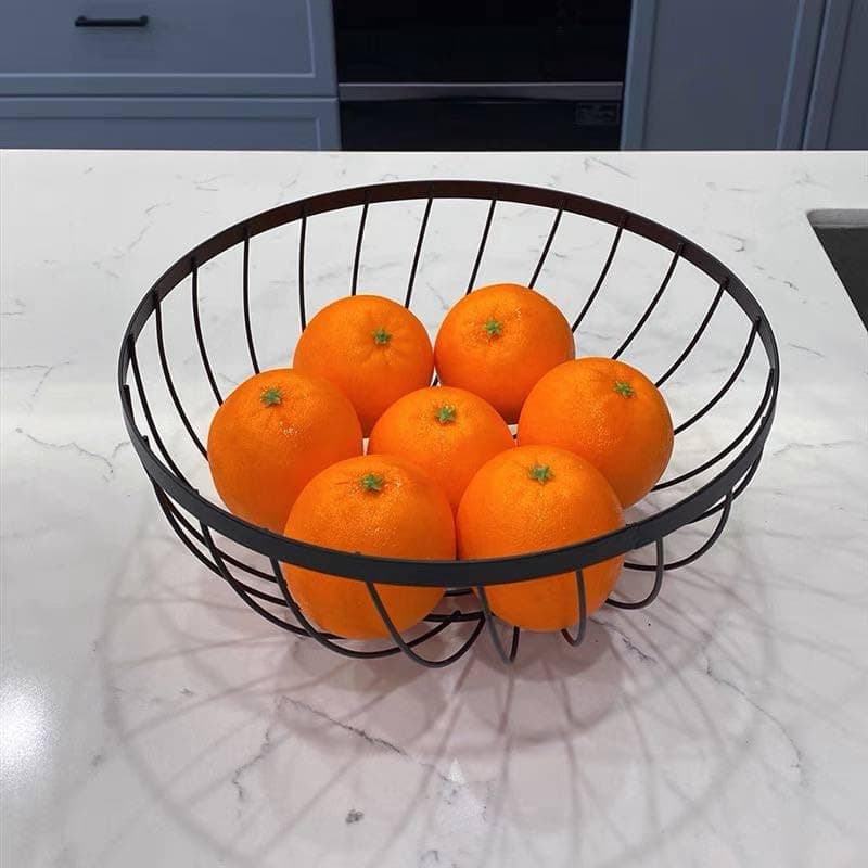 Generic Metal Wire Fruit and Pastry Basket, Matte Finish, Rust-Resistant, Round Bowl for Kitchen Countertop, .soh