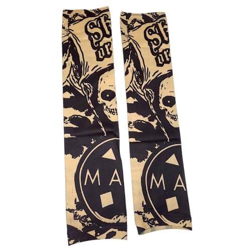 أكمام الذراع بنقشة الجمجمة، أسود وبيج ، من lokyboy Arm sleeve