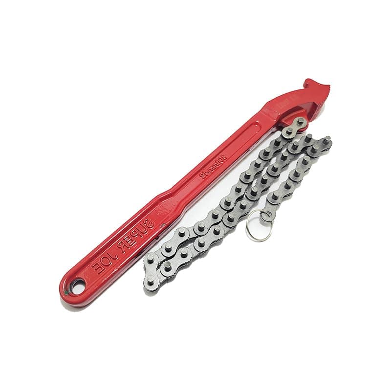 KaberTrade Oil Filter Clamp, High Strength Metal Mold Universal Use, Long Lasting and Anti-Deformation Heavy Duty Chain Type Oil Filter Wrench (30cm Long Handle,Code:10129)