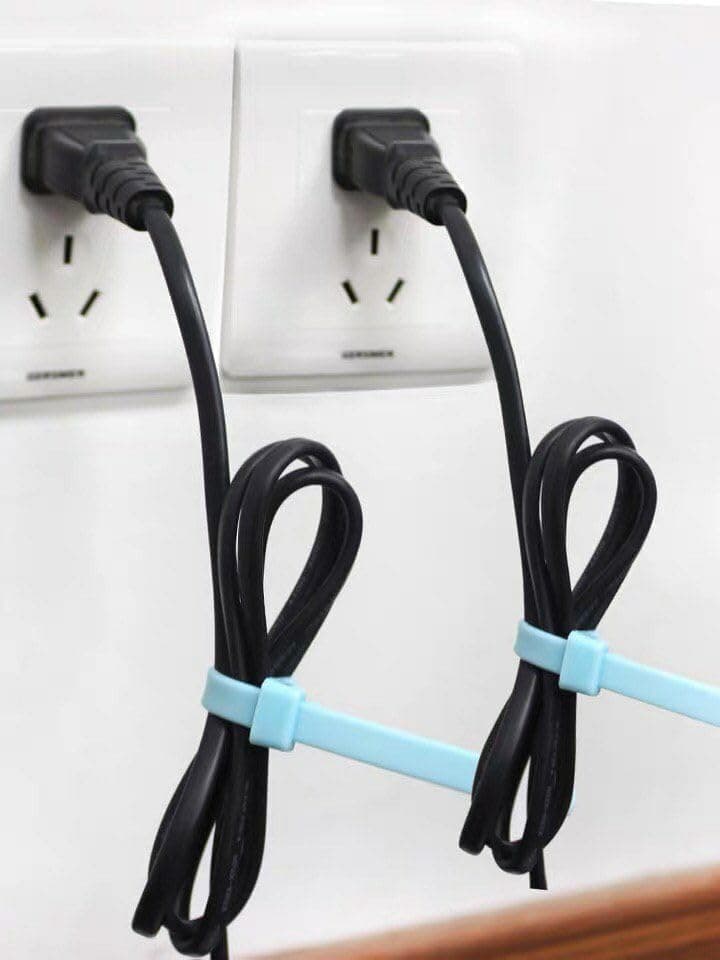 15 Pack Silicone Cable Organizer Flexible Cord Ties for Desktop & Charger