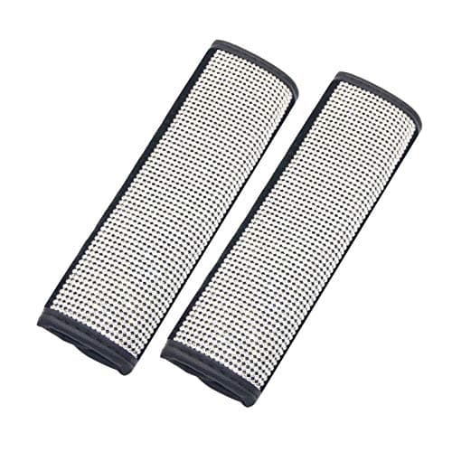 JAXIRIA [2Pack] Bling Car Seat Belt Covers for Women ,Crystal Diamond Seat Belt Shoulder Pads , Auto Decor Accessories for Girls,Lady,Men (Black)