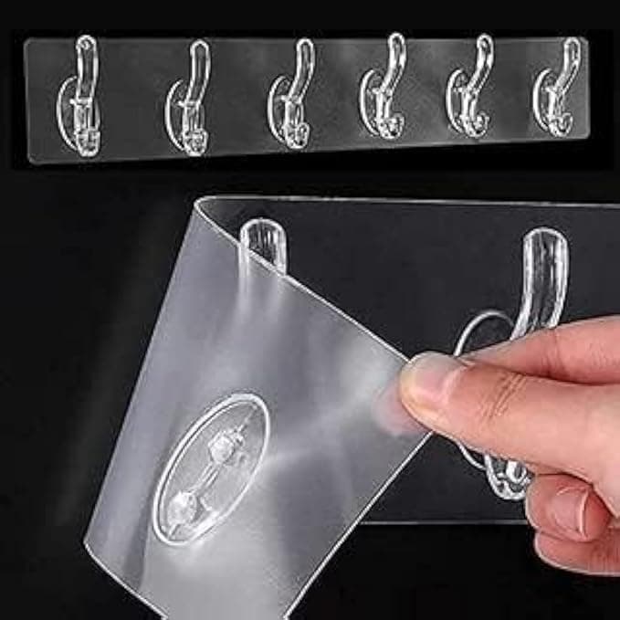 Multi-Purpose Wall Hangers for Hanging Clothes (Set of 3) Towels, keys, Bathroom and Kitchen Amenities Self Adhesive Sticker, for Kitchen, Bathroom and Bedroom Door Organizers fits all Accessory. Storage hook