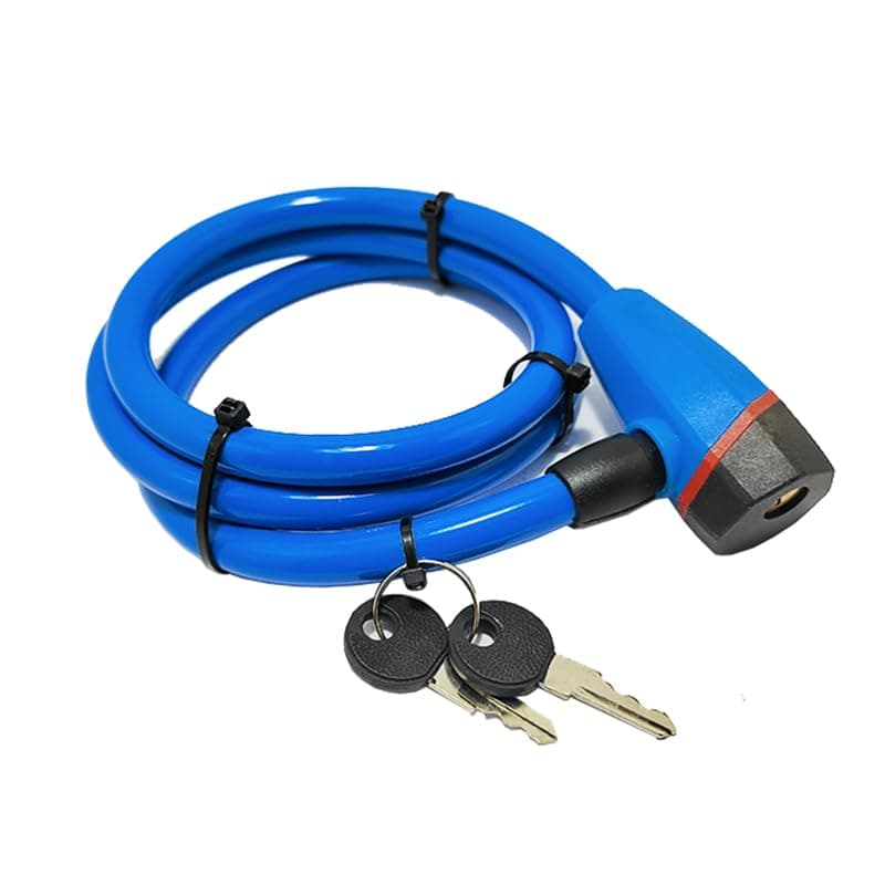 KaberTrade KaberTrade Universal Bike Lock Stainless Steel Cable Anti-Theft Bicycle Lock for Motorcycles and Off-Road Bikes, Security (Blue, Length 120cm, Code:9496)