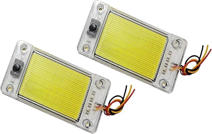 SACAR 2 Pack 12 or 24V LED Interior Lights - Roof Lights with On/Off Switch, LED Interior Lighting for Car, Camping, Bus, Caravan, Boat, Dome Light for Motorhome, Kitchen