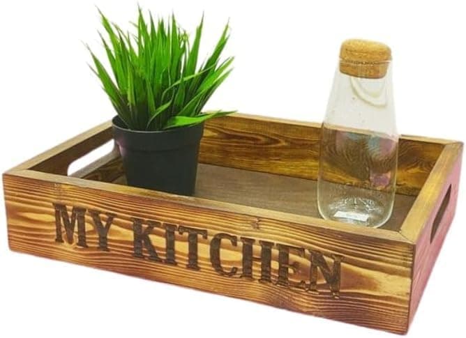 صينية my kitchen الشهيرة متعددة الاستخدامات للمطبخ والتقديم والديكور، مقاس 35 في 25 سم، أداة مميزة لتنظيم وعرض الأغراض c