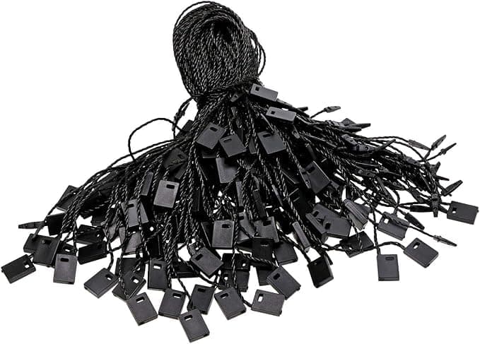 1000pcs 17cm Nylon String for Hanging Clothes Gift Bags Price Tags Shoes Hook Lock Loop for Belts Pocket Squares Luggage Labels Accessories Nylon 17cm (Black) Thread cord