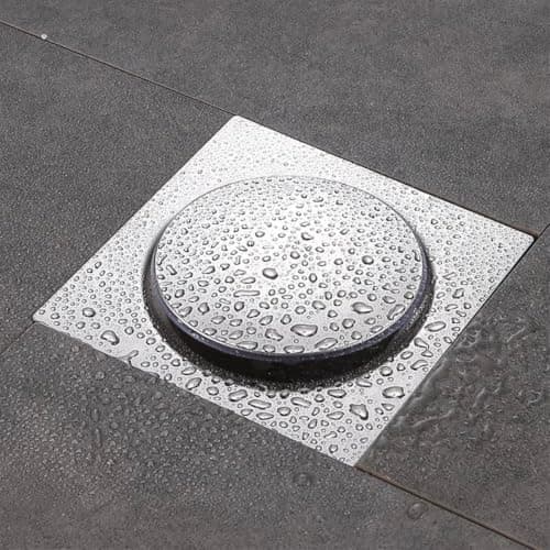 Stainless Steel Square Floor Drain with Push-Down Cover 15 * 15 cm | Odour-Proof Seal, Foot-Press Open/Close, Built-in Strainer, Bathroom & Shower Use, Corrosion Resistant