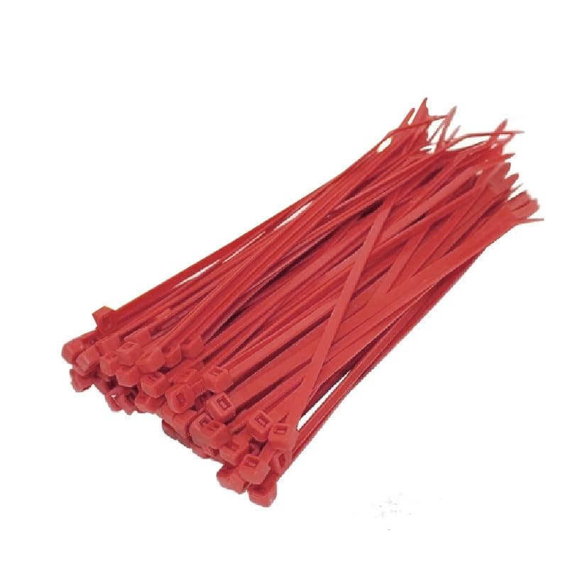 Cable Tie Heavy Duty Cable Ties Self Locking Nylon Wire Ties for Outdoor and Indoor Use (100 Ties,Red 25cm Length Code:10397) - KaberTrade
