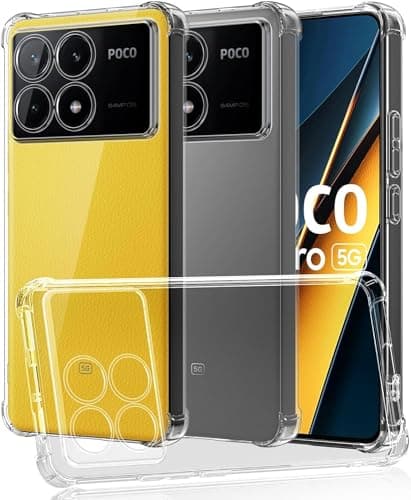 Zubitech Case for Xiaomi Poco X6 Pro/Redmi K70E Slim fit Clear Cover Soft Flexible TPU Protective Case with Camera Protection For POCO X6 Pro 5G / Redmi K70E (Clear) Cellular phone case