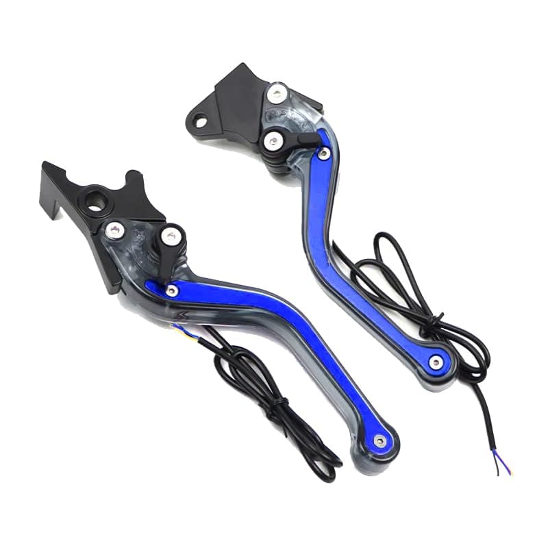 KaberTrade KaberTrade Motorcycle LED Light Brake Clutch Handle and Adjustable Levers Set (2 Piece Set, Blue, Blue & Yellow Light Code:9999) Handlebar grip