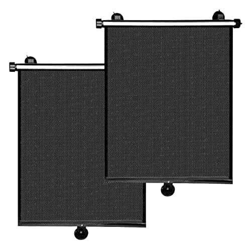 Maxpart 2 Pack Retractable Car Rear Side Window Sunshade, UV & Heat Blocker, Protects Kids, Pets, Fits Most Cars, Trucks, SUVs, Vans, RVs Vehicle interior shade