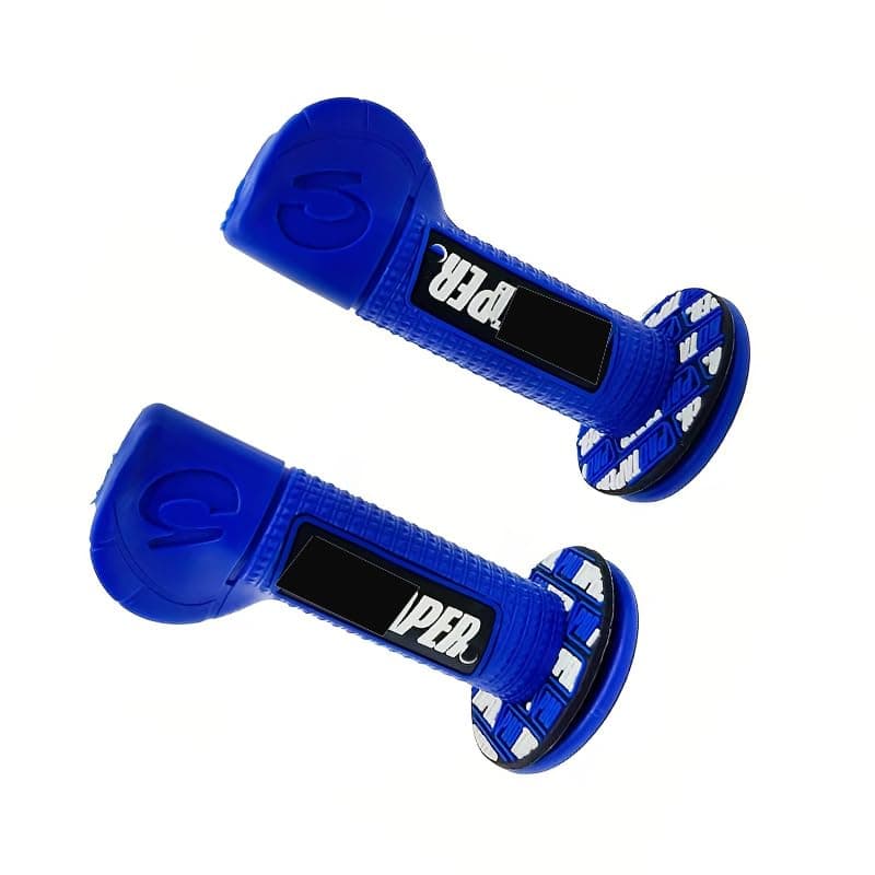 Hand Grips for Motorcycles and Scooters Hand Grips with Unique Color Anti-Slip Shock Absorbing Palm and Better Control (2 Piece Set, Blue, Code:9990) - KaberTrade Handlebar grip