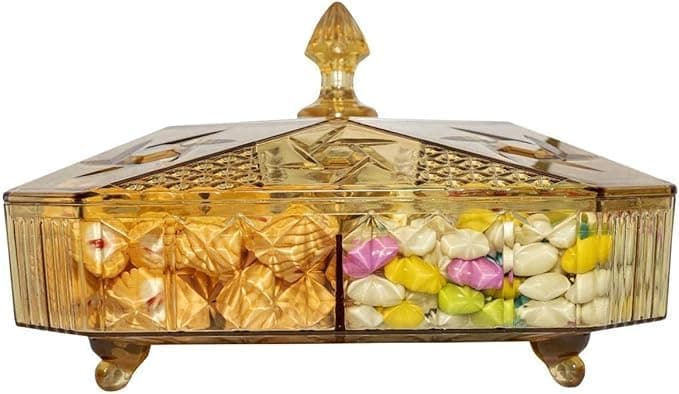 Versatile Acrylic Serving Box - Stylish and Practical Design for Serving Treats and Hospitality Organization (Honey)