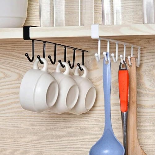 2pcs Imported Stainless Steel Stainless Steel Cup Holder 6 Mugs Storage hook
