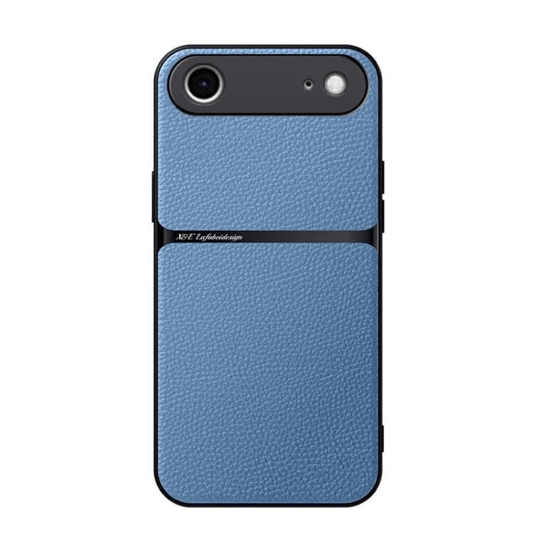 Case For(Compatible With iphone 17 Air) Litchi Leather Magnetic Full Coverage Shockproof Pho Premium Leather TPU Silicone Hybrid Texture Is Non-Slip And Shockproof Phone Case Cover (Light Blue) Cellular phone case