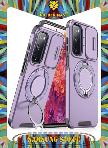 GOLDEN MASK For Samsung Galaxy S20 FE Sliding Camshield Ring Holder Phone Case (Purple) Cellular phone case