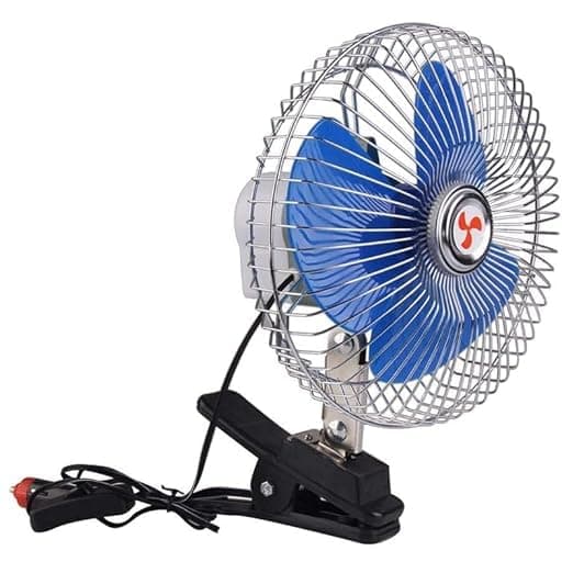 Car Air Fan Strong Quiet Ventilation Car Fans Summer Air Cooling Fan Work on Lighter Connector (Clip, 12V)-SA CAR