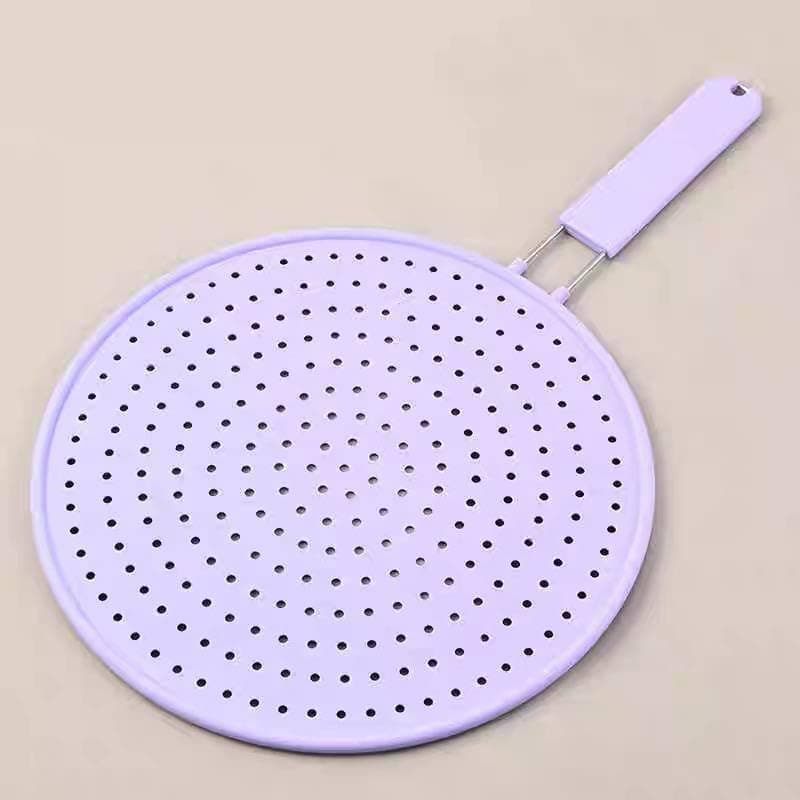 Generic Silicone Splash Guard with Handle, Purple, Round Kitchen Strainer Screen, 45.8CM, .sa
