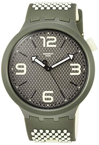Swatch Watch for Men, Quartz Movement, Analog Display, Olive Rubber Strap-SO27M102