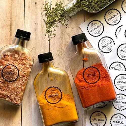 Transparent Spice Jar Labels and Herb Sticker Set for Kitchen Organization Waterproof Adhesive Decals for Spices Herbs and Legumes Jars Clear Design