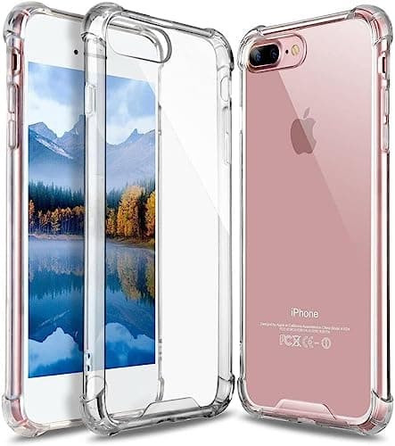 iPhone 7 Plus Case,iPhone 8 Plus Case,Crystal clear Cover Case [Shock Absorption] with Transparent Hard Plastic Back Plate and Soft TPU Gel Bumper (clear) Phone accessory