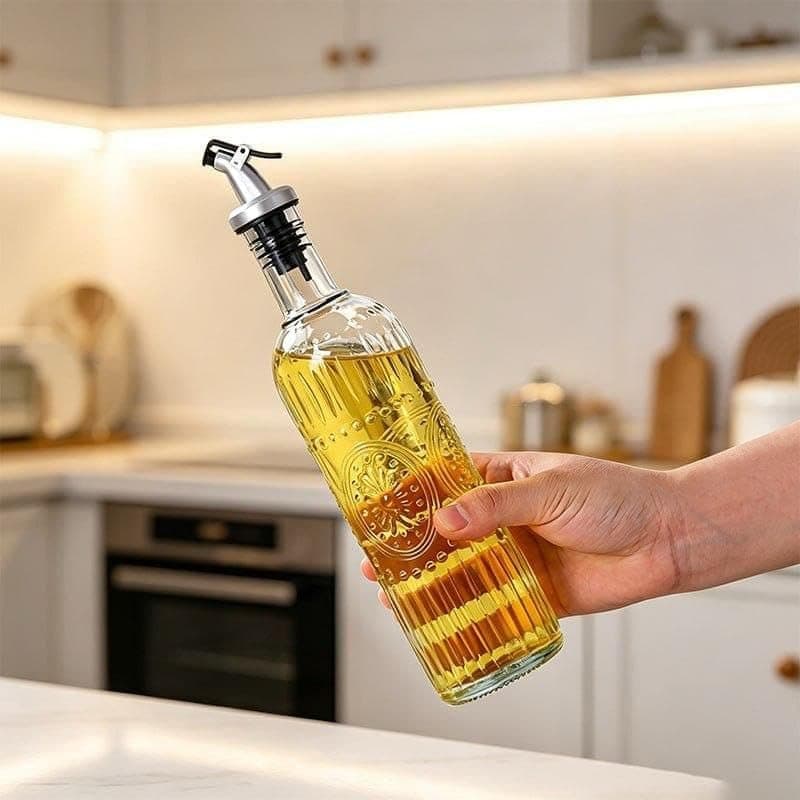 Generic Glass oil dispenser, Suitable for vinegar and oil, 500 ml, .flo Bottle