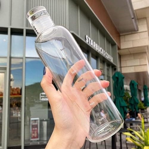 1000ml Digital Crystal Clear Water Bottle Leak-Proof Lid for Water Juice
