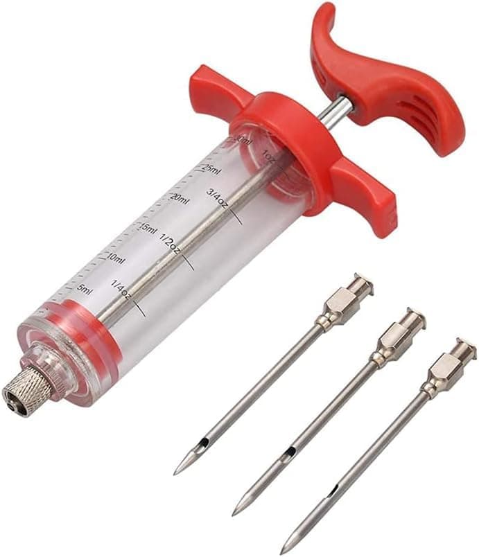 Professional Meat Injector Syringe for Poultry Chicken Turkey and Beef Marinade Needle Tool for Deep Seasoning and Flavor Distribution in Kitchen