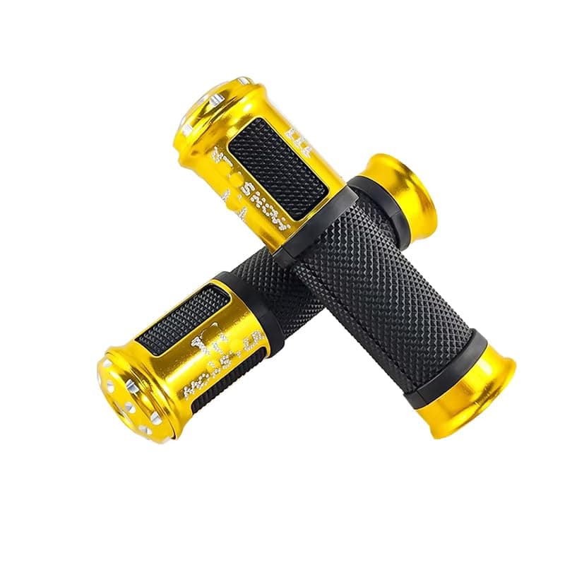 KaberTrade Universal Anti-Slip Hand Grips for Motorcycles Motorcycles Scooters Ergonomic Design During Driving (Black in Gold,Code:10265) Handlebar grip
