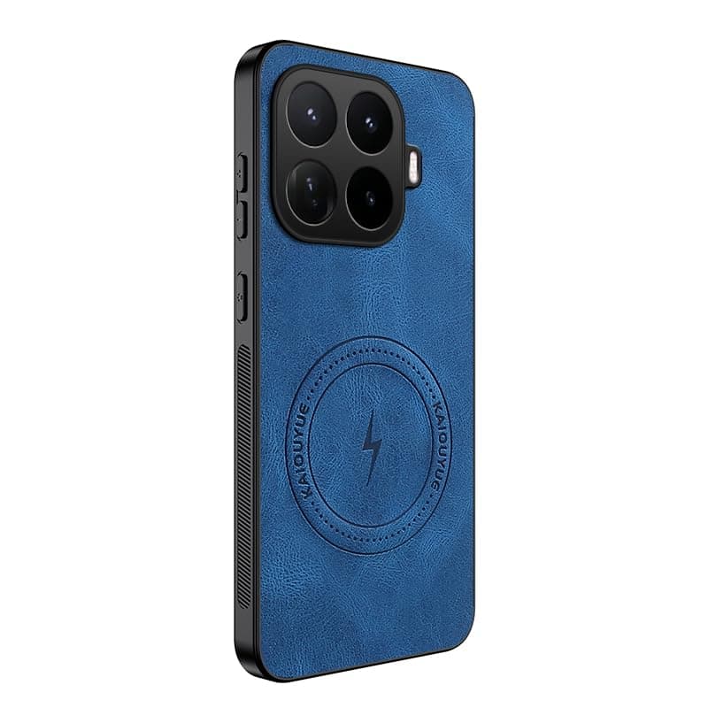 GOLDEN MASK Compatible With Xiaomi 17T Leather Like Shell Magnic Case (Blue)
