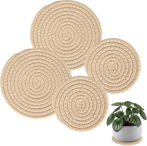 Handmade Natural Jute Coaster Set with Holder 5 Pieces Round Cup Mats for Table Organization Heat Resistant Rustic Boho Style Home Decor Easy Storage and Daily Use Drink coaster