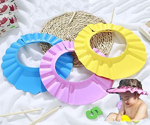 Wanton Baby Safe Shampoo Shower Bathing Wash Hair Shield Hat Protection Soft Cap Adjustable Visor Keep The Water Out of Their Eyes & Face Toddler Kids Children 1PCS (Yellow)