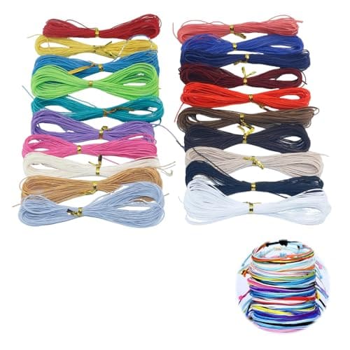 20 Colors String for Bracelet Making, 1mm Macrame Cord Waxed Thread for DIY | Quality Polyester Fiber,Non-elastic, Waterproof, Hard and Tensile-resistant, Great for DIY Bracelet and More with Family