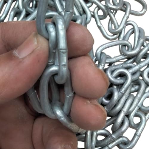 Galvanized Metal Chain Chain for Gates and Parking Places, Multi Length | Galvanized Metal Chain (6mm) for Gates, Garages, and Standby Lock